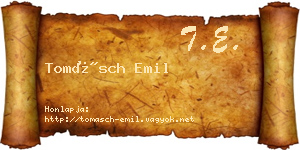 Tomásch Emil névjegykártya