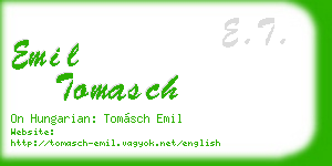 emil tomasch business card